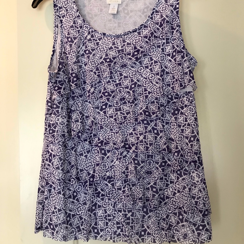 Chico’s Layered Scoop Neck Tank – Size 1 (Medium)
